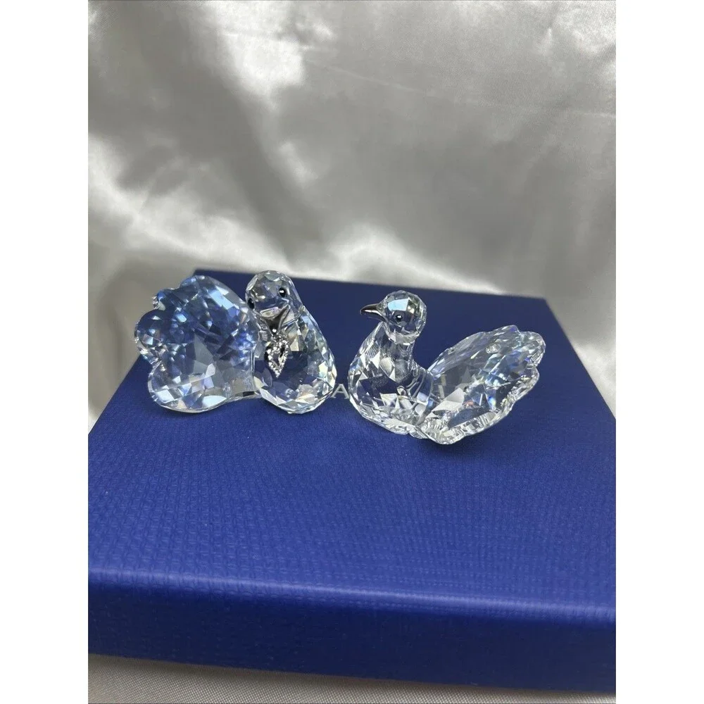 Swarovski Crystal Love Turtledoves Figurine 1143415 Retired With Box